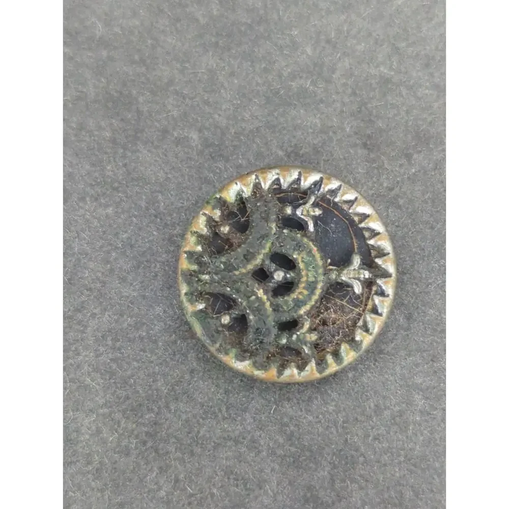 LOT II of 10 Antique Vintage Victorian Brass Mixed Materials Buttons ESTATE FIND